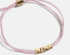 Custom Cord Bracelet - Metallic Pink